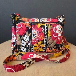 Vera Bradley Floral Bittersweet  Quilted Cotton Crossbody Bag Purse Retired